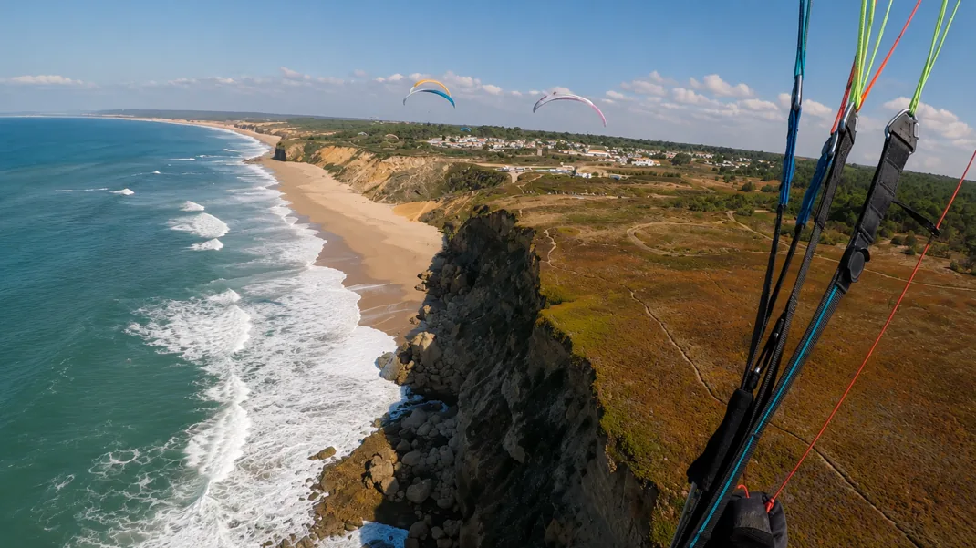 Aerial view along the Portuguese Atlantic coastline