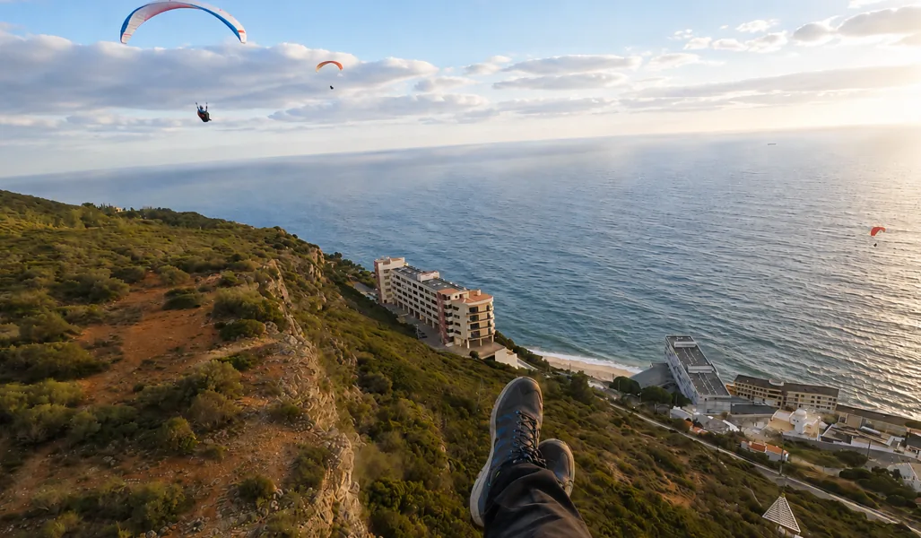 Pilot's view from a Sesimbra launch