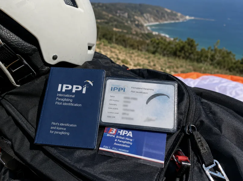 Paragliding licence documents