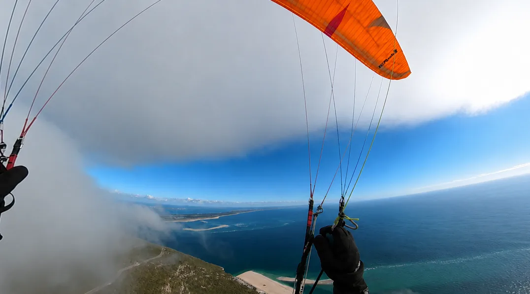 The nortada Atlantic northwesterly wind driving coastal soaring